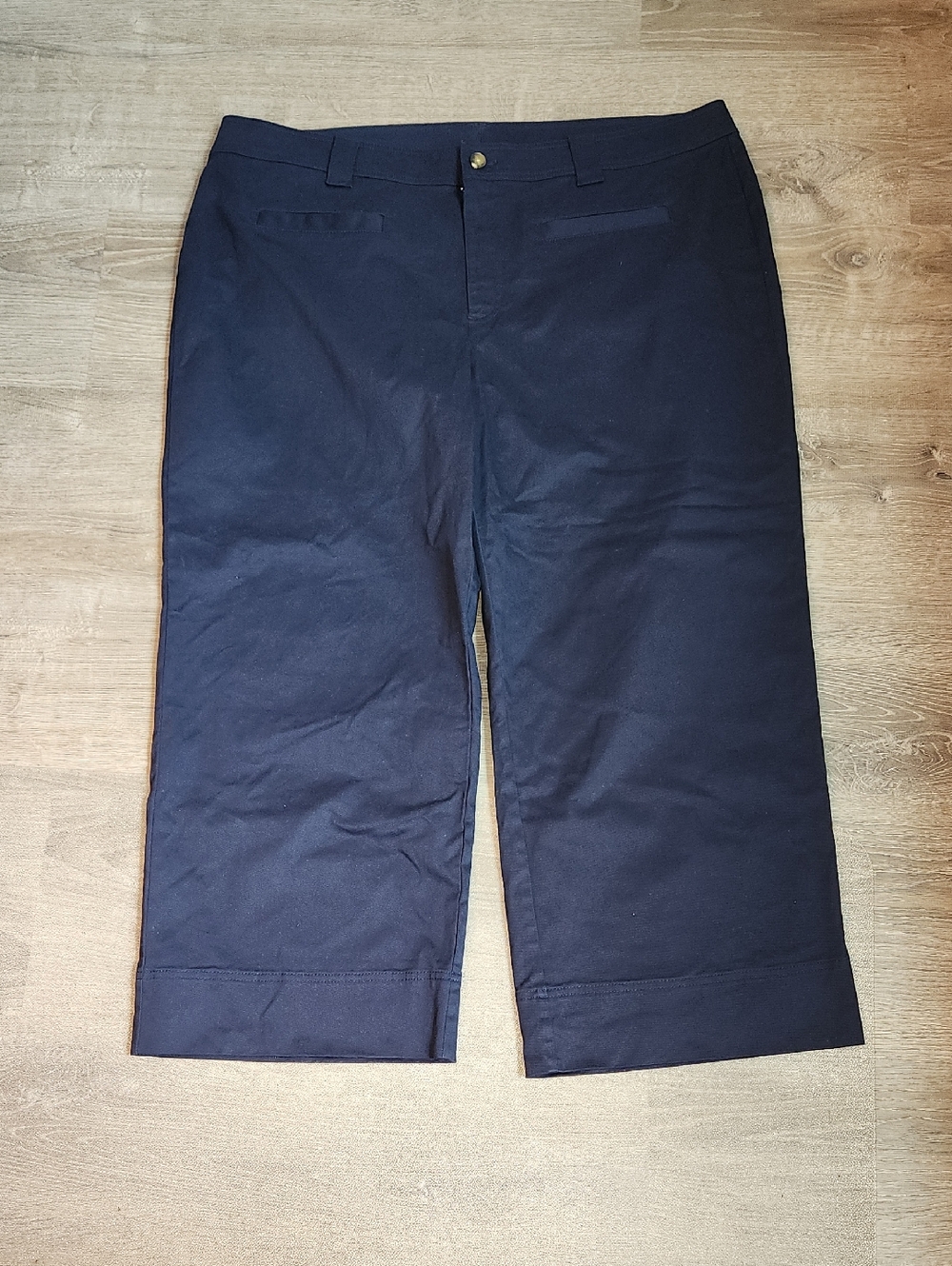 On- 34TH Navy Cropped Wide-Leg Pants